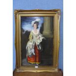 English School, portrait of a noble lady, oil on board, framed