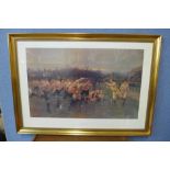 Two sporting prints, The Golfers by Charles Lees and The Rugby Match by William Barns Wootten,