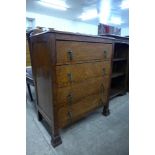 An Art Deco oak chest of drawers