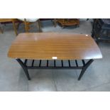 A Nathan teak and ebonised coffee table