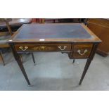 An Edward VII Maple & Co. inlaid rosewood and leather topped lady's writing table