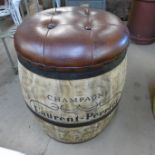 A Laurent & Perrier Champagne barrel stool