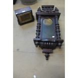 A mahogany Vienna wall clock and an Art Deco mantel clock