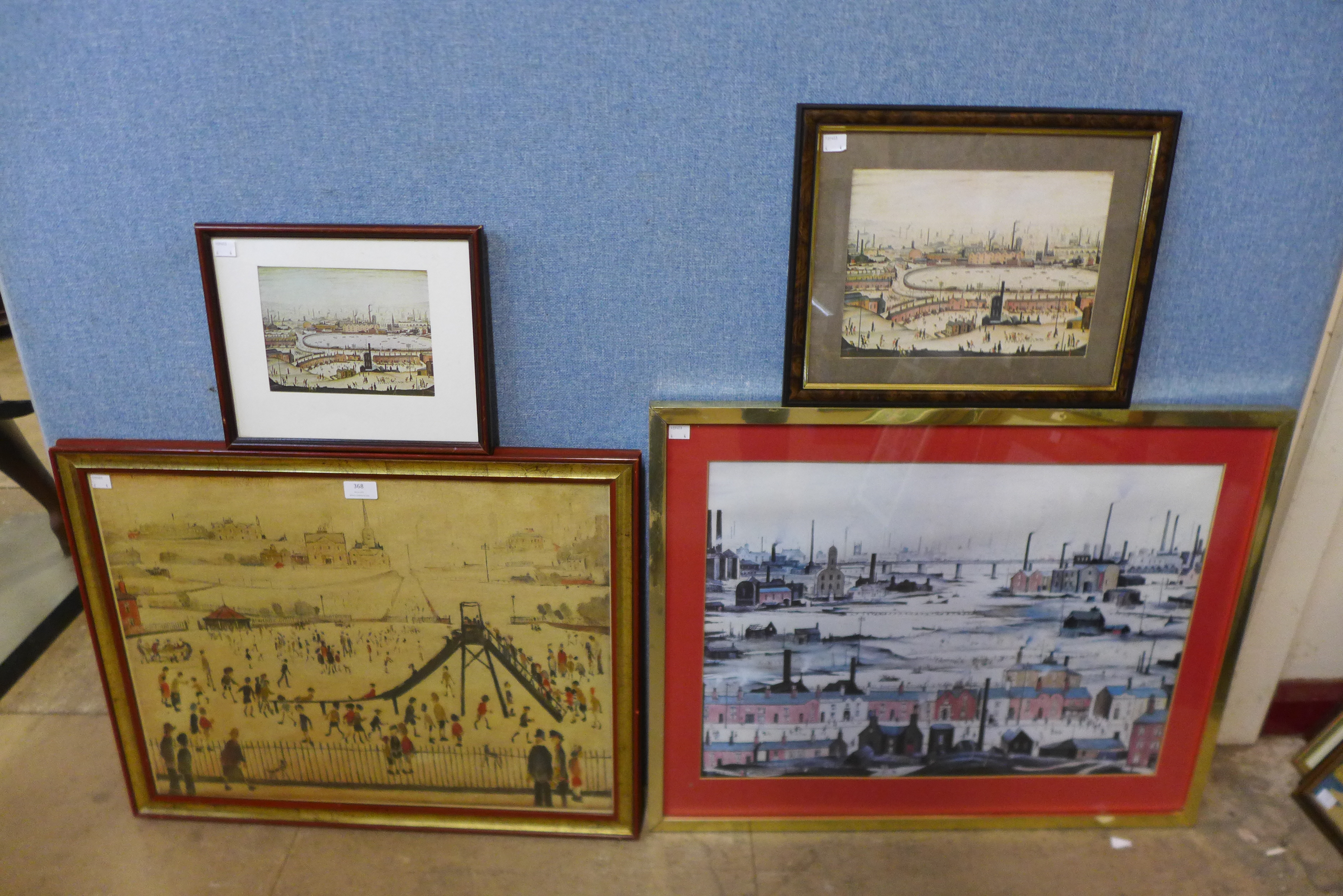 Four L.S. Lowry prints, framed