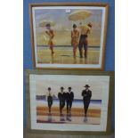 Two Jack Vettriano prints, framed
