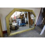 A gilt framed overmantel mirror