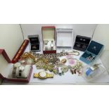 Costume jewellery and wristwatches