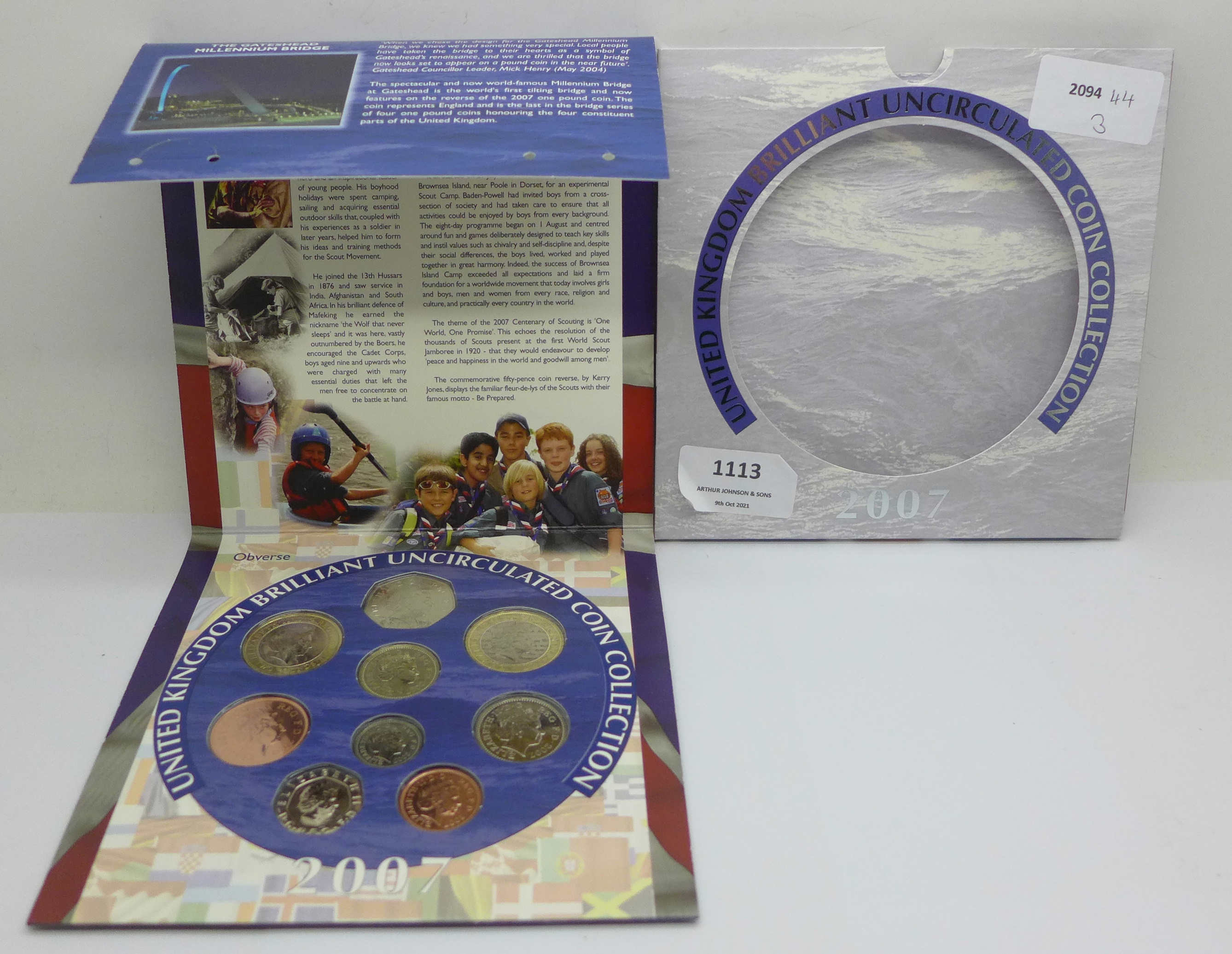 A Royal Mint 2007 United Kingdom Brilliant Uncirculated Coin Collection