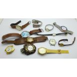 Wristwatches and a compass/watch fob