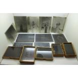 Six boxes of glass plate negatives (sixty plates), Edwardian, various subjects