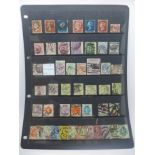 Stamps; GB Victorian stamps on stock card (47)