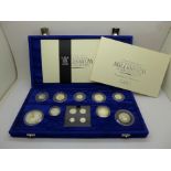 The Millennium silver collection coin set including Maundy money, cased