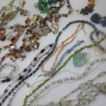 Gemstone jewellery including Aventurine, Peridot, Rock Crystal, Mother of Pearl, etc.