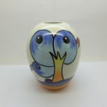 Lorna Bailey - Art Deco style vase in the Bursley Way Design, Lorna Bailey signature on the base,