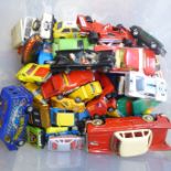 Die-cast model vehicles and a tin plate car