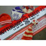 Football related items including a Nottingham Forest European Cup Final 1979 cap