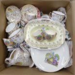 Three tea sets comprising Salisbury, Empire and Ridgway including plates, cups and saucers, a tea