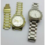 Two Michael Kors wristwatches, a/f