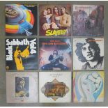 A collection of LP records, mainly rock, Derek & The Dominoes, Cream, Eric Clapton, Status Quo,