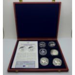 Six silver 1oz coins; 1996 European Football Championships