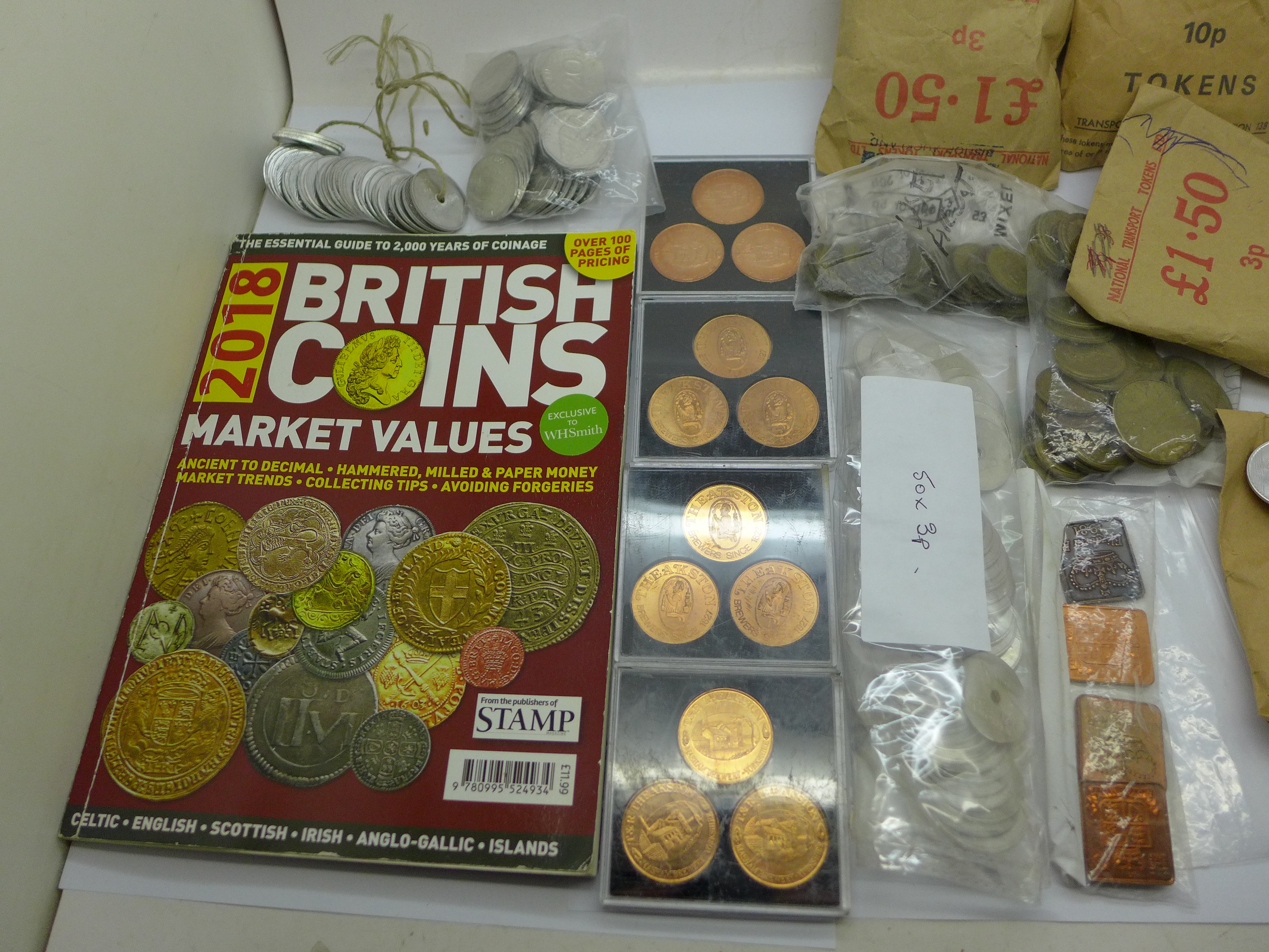 Aluminium National Transport tokens, other tokens and a coin catalogue - Image 2 of 4