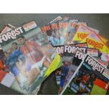 A collection of Nottingham Forest football programmes, 1970's to 1990's