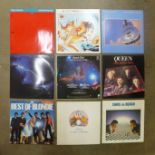 A collection of LP records, 1970's and 1980's, Dire Straits, Queen, ELO, Rainbow, Whitesnake, etc.
