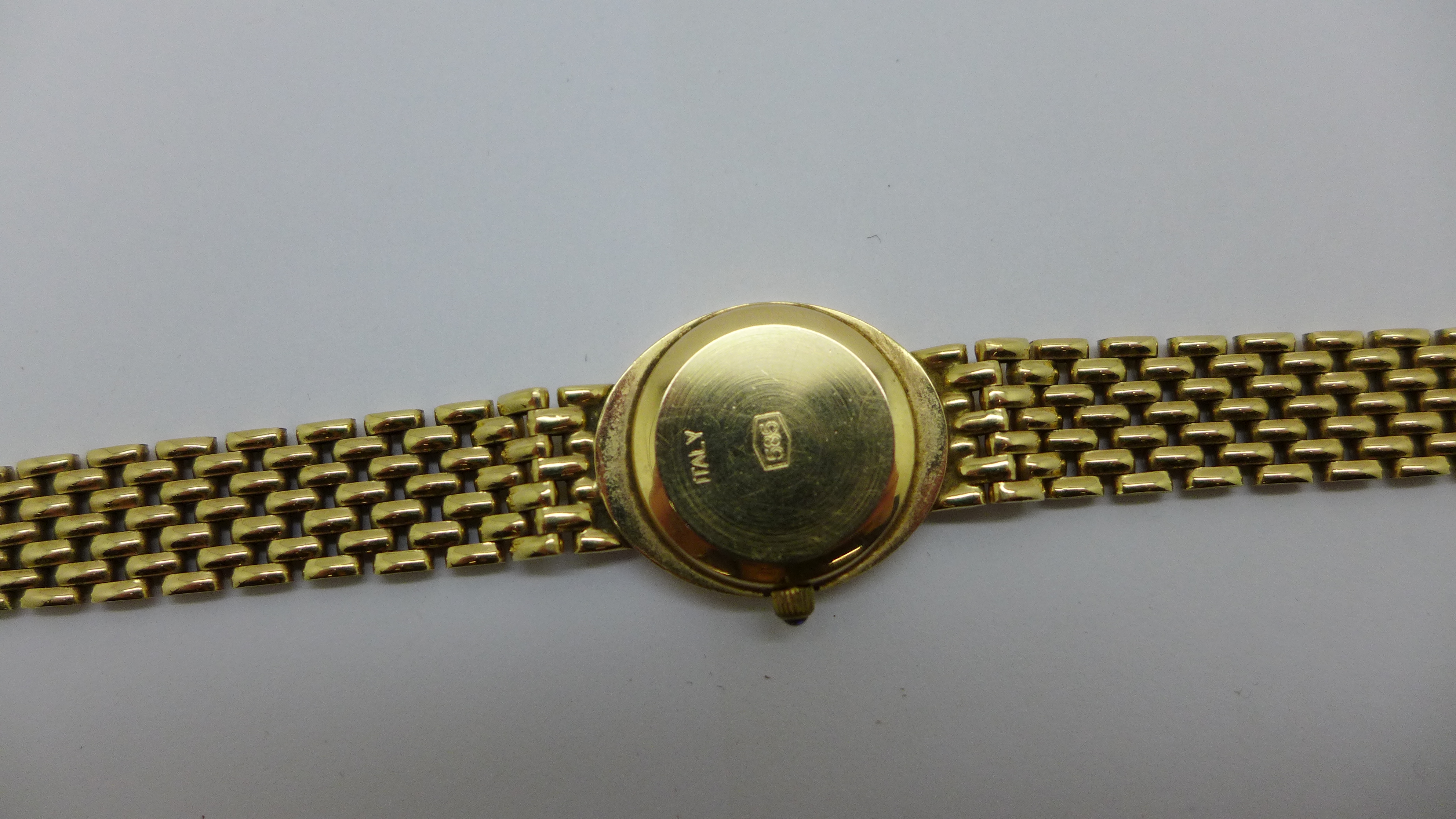 A lady's Geneve quartz 14ct gold wristwatch, 36g gross - Image 6 of 6