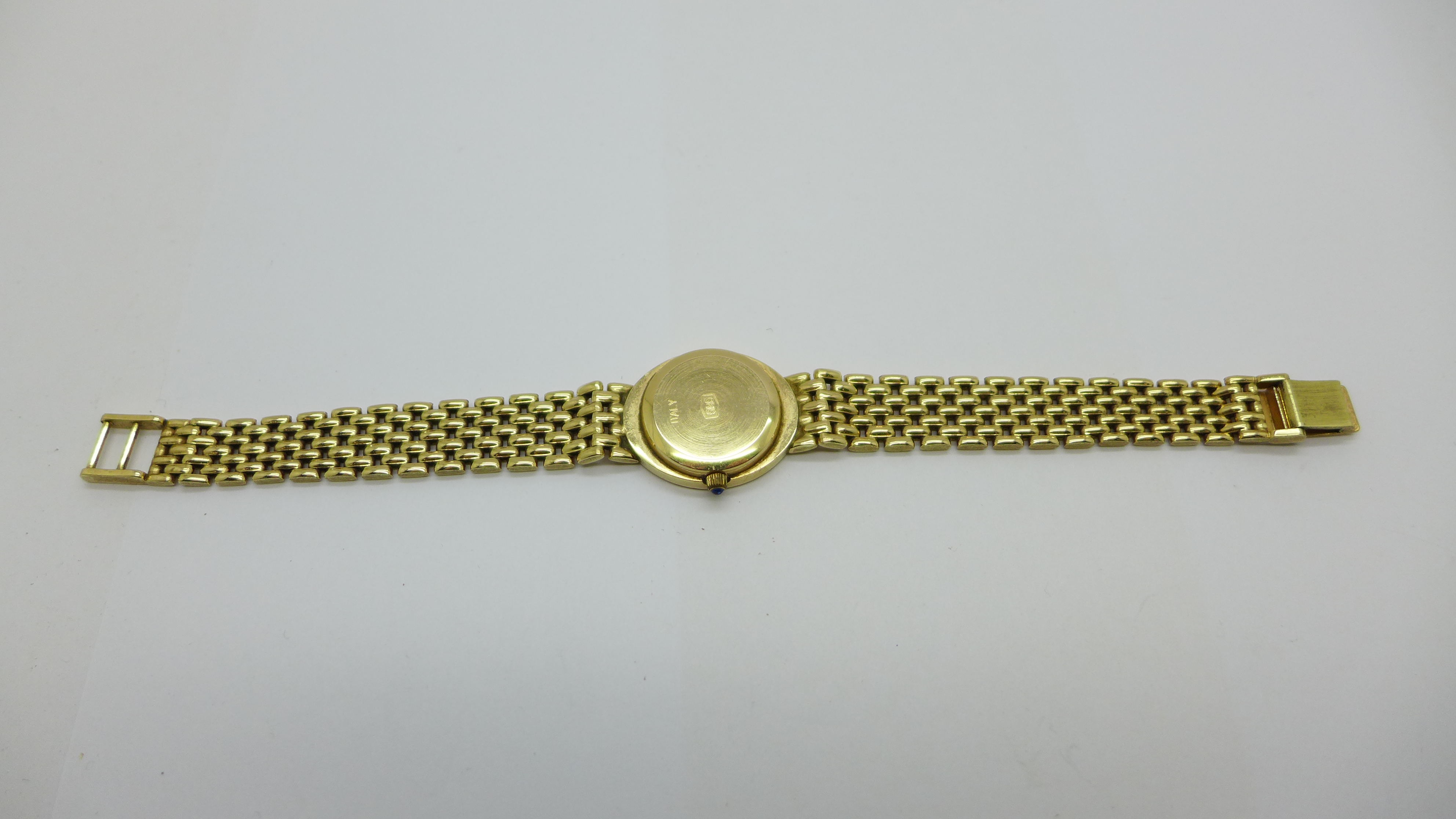 A lady's Geneve quartz 14ct gold wristwatch, 36g gross - Image 5 of 6