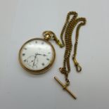 A Limit pocket watch and chain (screw case a/f)