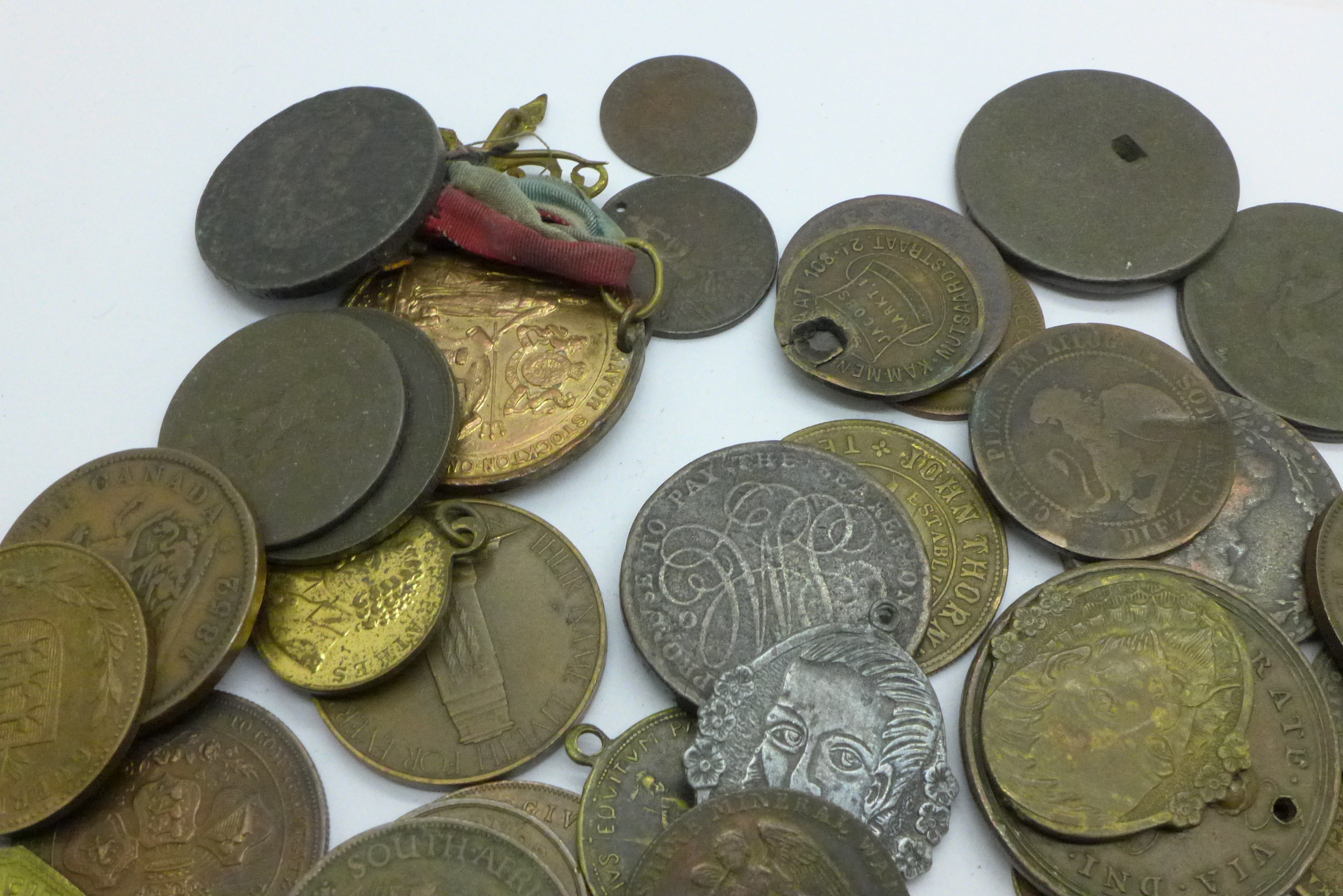 A collection of Georgian onwards, tokens, coins, etc. - Image 2 of 5
