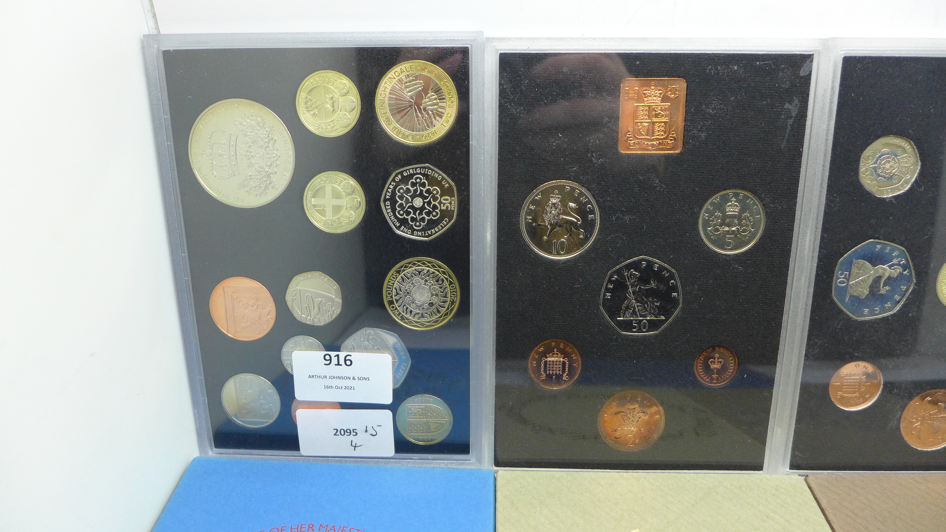 Nine Great Britain proof coin sets, 1970-2010 - Image 2 of 7