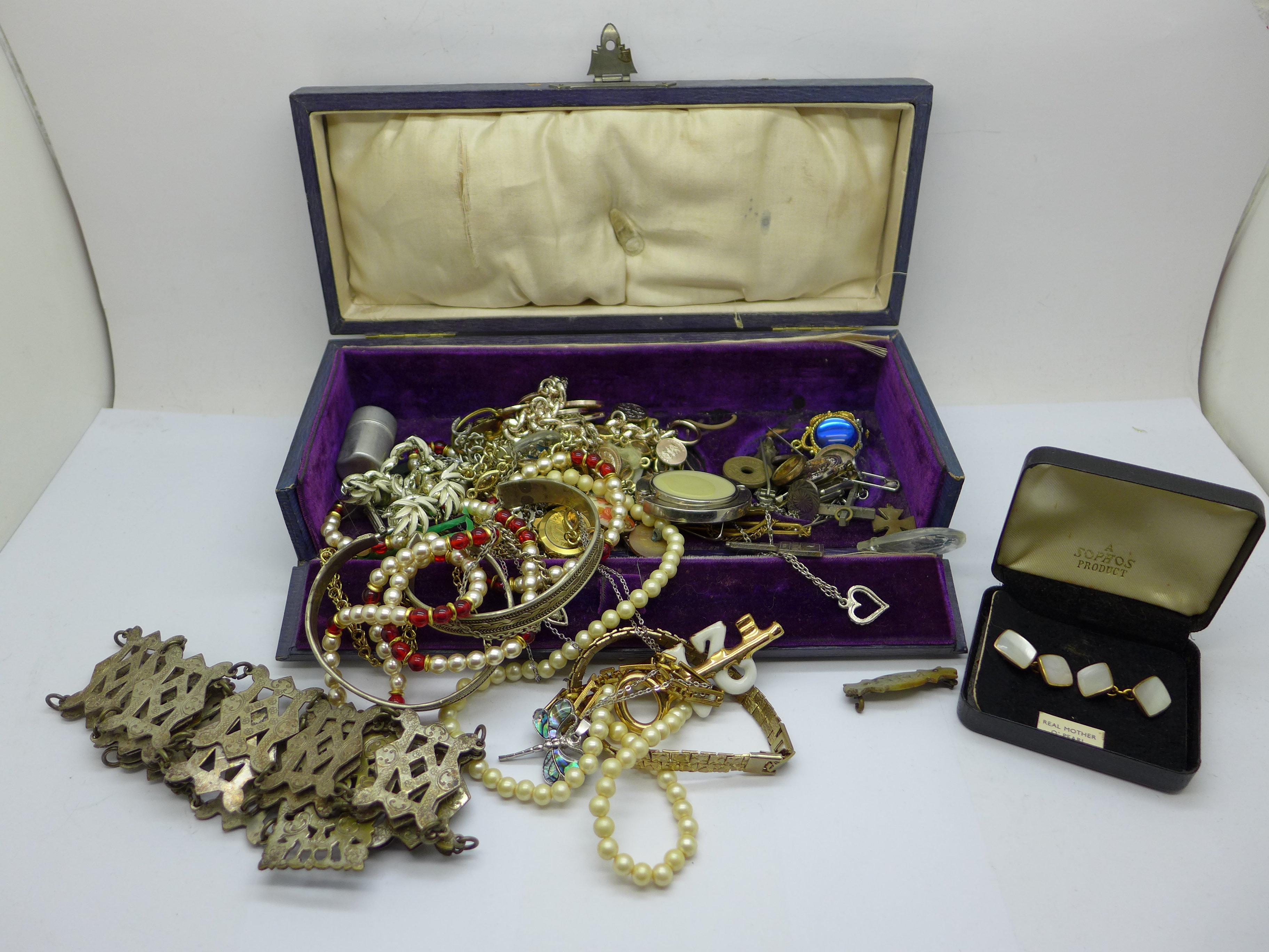 A box of costume jewellery