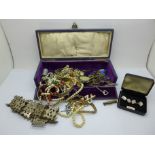 A box of costume jewellery