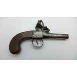 A c1800 gentleman's flintlock pocket pistol, with screw off barrel, J & W Richards, London