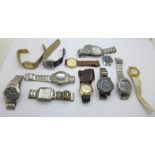 A collection of gentlemen's wristwatches