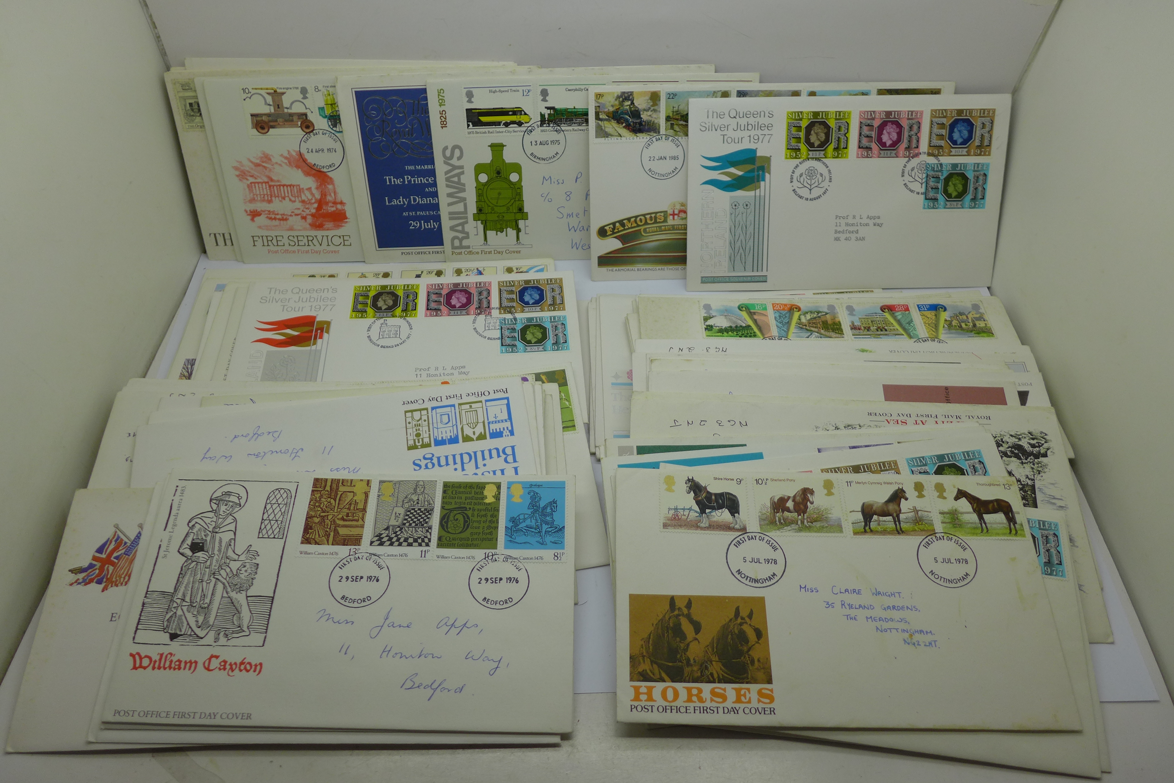 Seventy-six first day covers, 1970's and 1990's