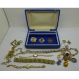 Gold plated costume jewellery