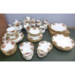 Royal Albert Old Country Roses including six small plates, six side plates, six bowls, six tea