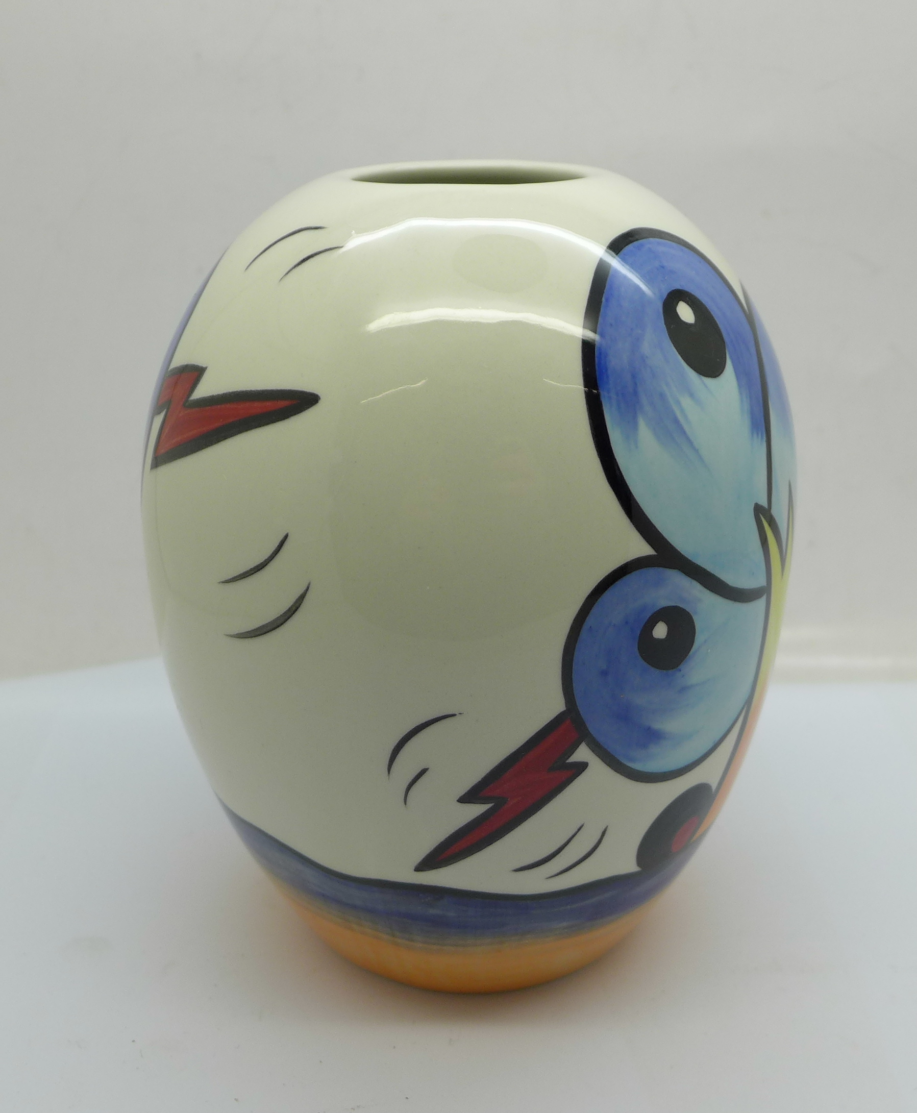 Lorna Bailey - Art Deco style vase in the Bursley Way Design, Lorna Bailey signature on the base, - Image 2 of 4