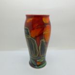 Anita Harris Art pottery - hand painted Bella vase in the Stonehenge Design, signed by Anita