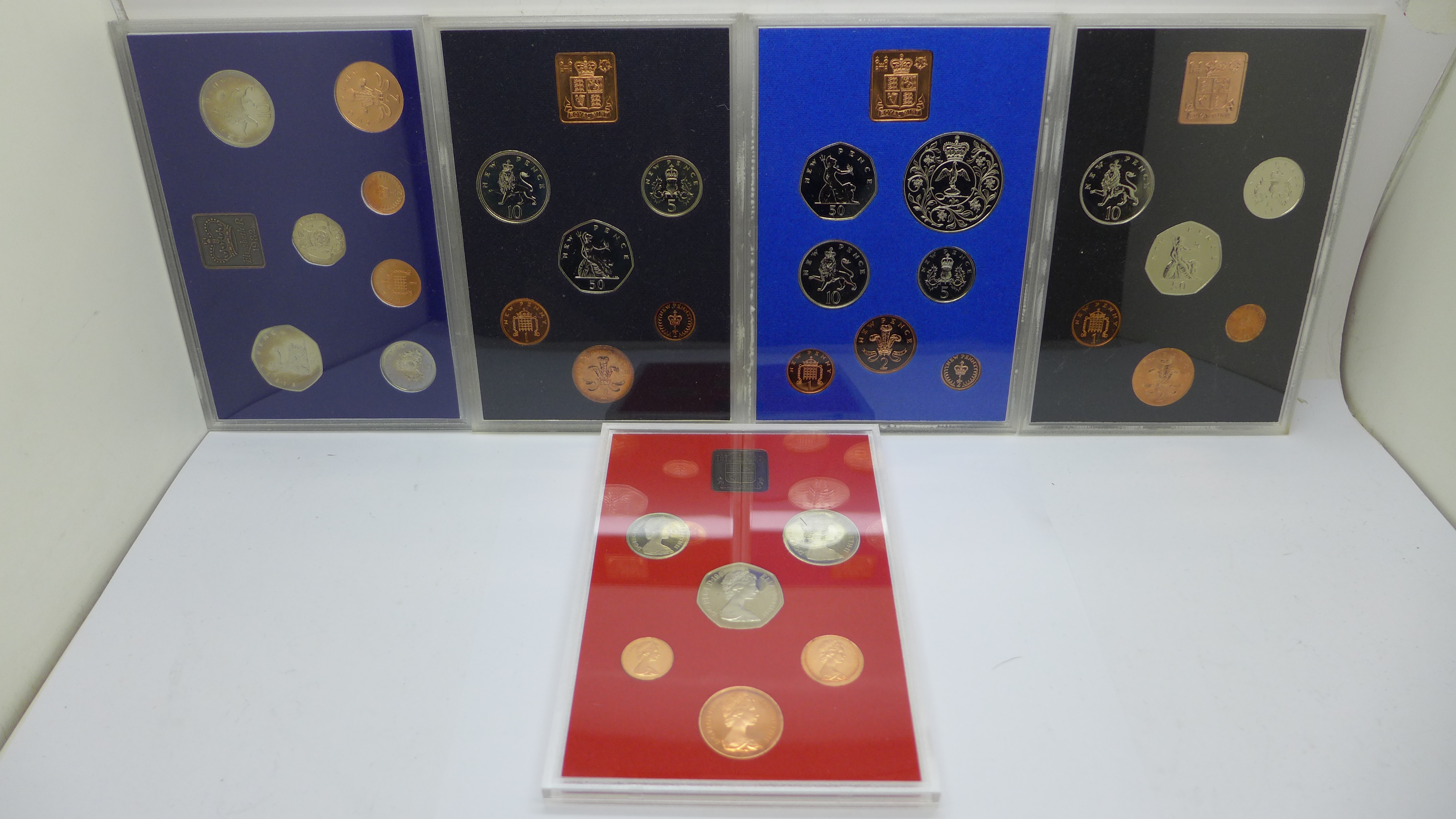Nine Great Britain proof coin sets, 1970-2010 - Image 4 of 7