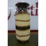 A West German cream and brown glazed pottery vase