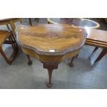 A George I style mahogany demi-lune card table
