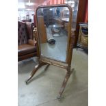 A George IV mahogany cheval mirror