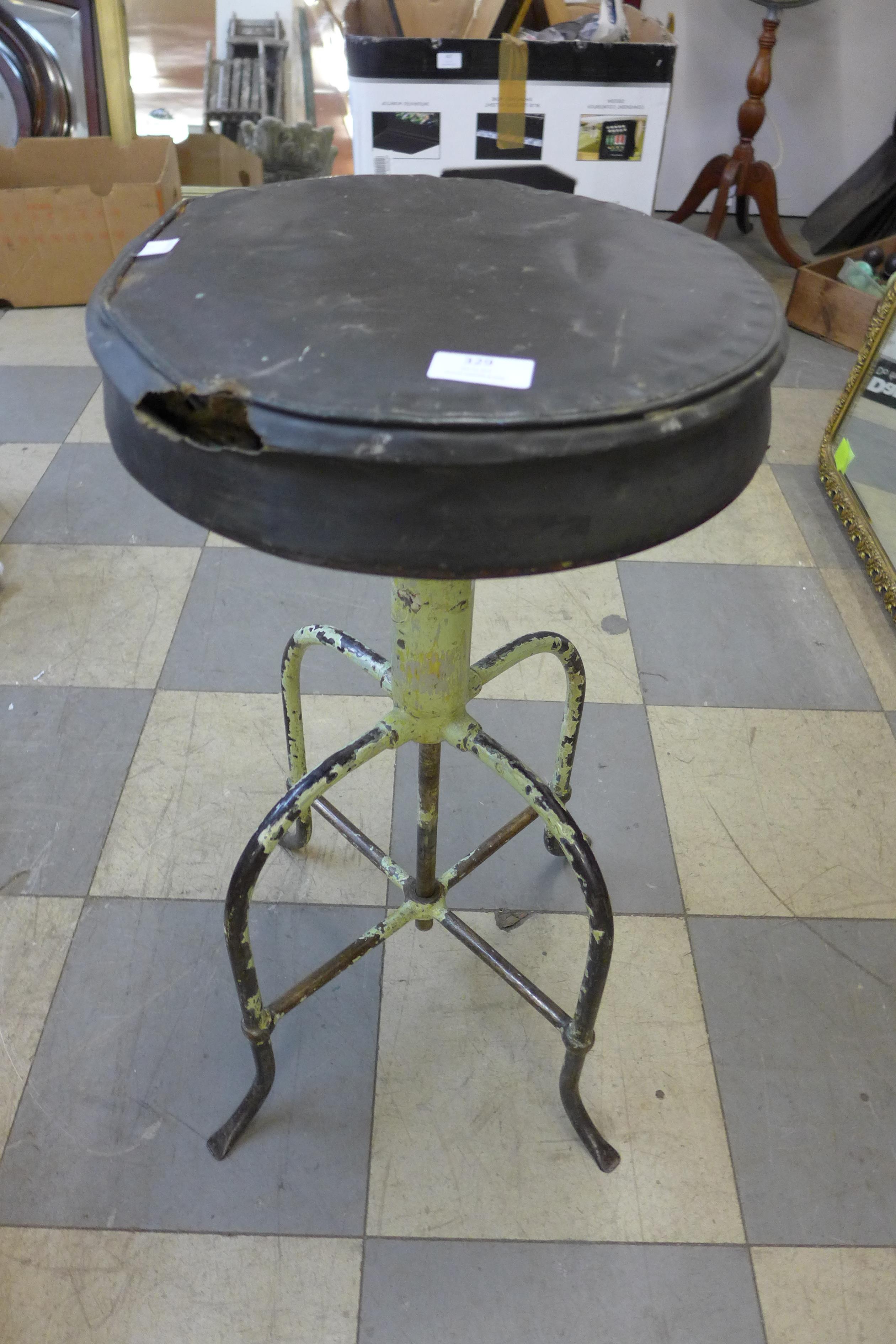 A revolving industrial machinist's stool, by Allen & Hanbury