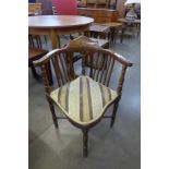 An Edward VII inlaid mahogany corner chair