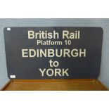 A British Railway painted sign
