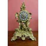 A 19th Century French ormolu mantel clock, the movement signed Raingo Freres, Paris