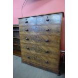 A Victorian flame figured mahogany chest of drawers